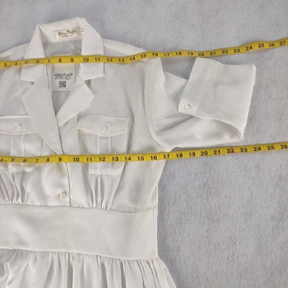 Marycrafts White Long Sleeve 2 Button Dress Size 8 (NWT) - Picture 8 of 12